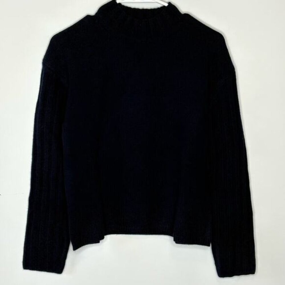 Thakoon Navy Ribbed Long Sleeve Wool Sweater Womens Size XS